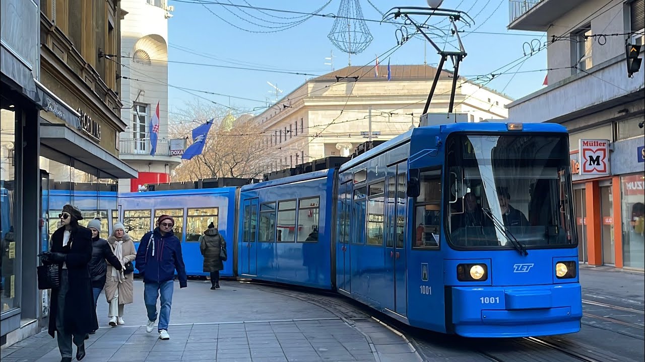 ZET ADtranz GT6M g.b. 1001 po Zagrebu kroz siječanj 2024.