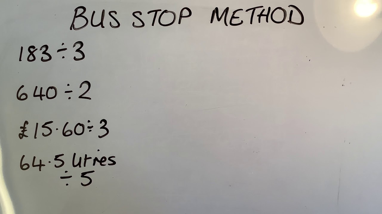 Functional Skills maths non calculator division, bus stop