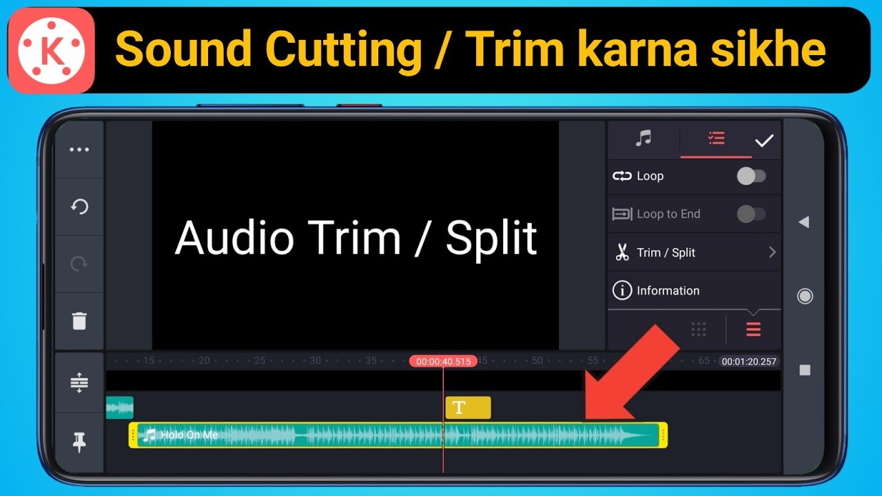 How to Trim/Split Audio in Kinemaster app || Kinemaster app me Sound kaise Cut kare