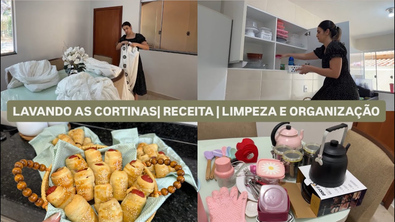 Dica para lavar as cortinas| limpei e organizei o armário |enroladinho|comprinha e mais| LAÍS VELOSO