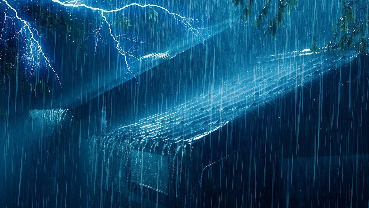 Sleep Instantly with Heavy Rain & Very Strong Thunder on Tin Roof - Rain Sounds for Sleeping - ASMR