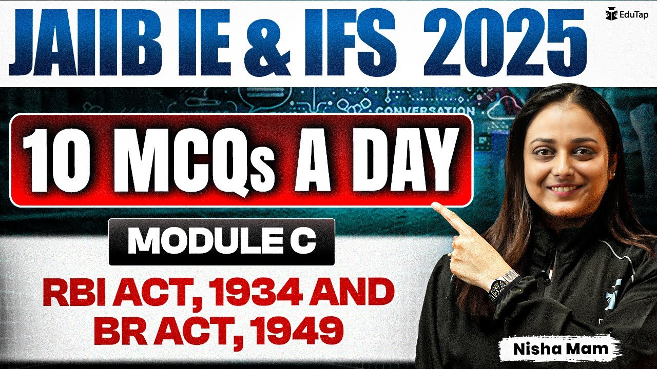 JAIIB Free Online MCQ Classes 2025 | JAIIB IE & IFS RBI Act, 1934 and BR Act, 1949 Important MCQ