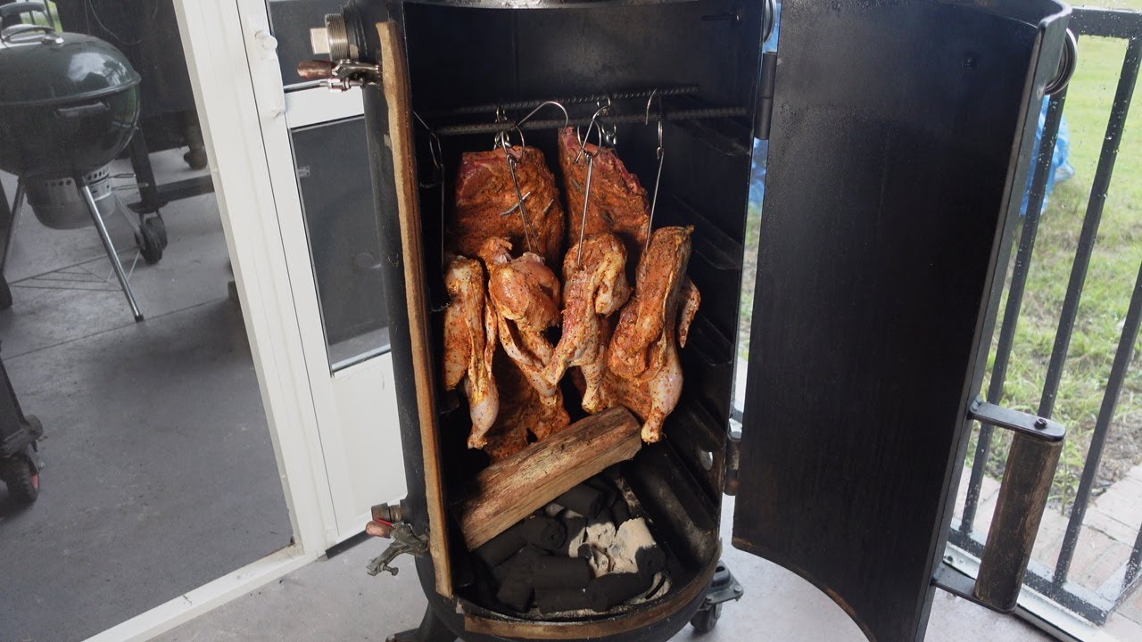Smoked Hanging Chicken and Ribs