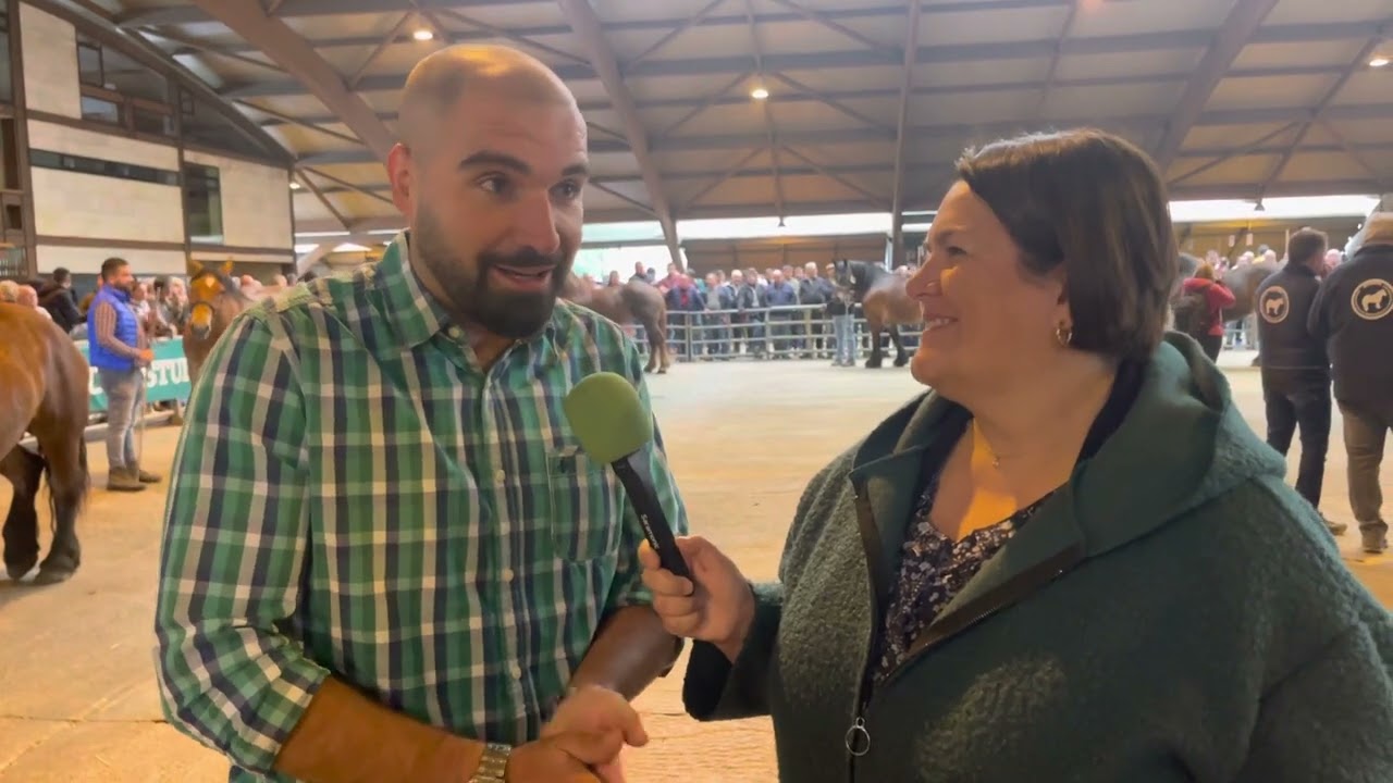 Entrevista a Adrián Lagar en el concurso equino en Pola de Siero.Caballo De La Montaña Asturias