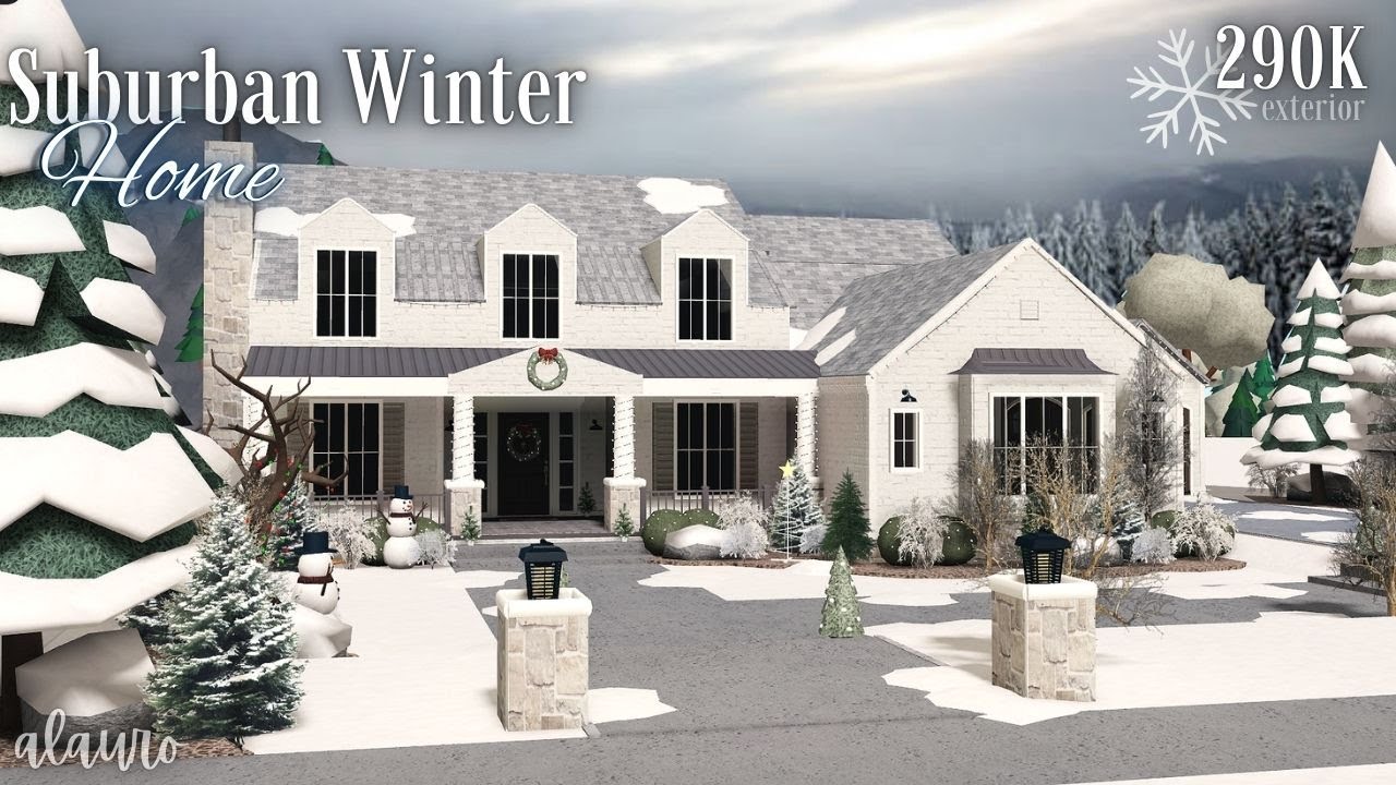 Suburban Winter Home - 290K - Bloxburg Speed Build | Roblox