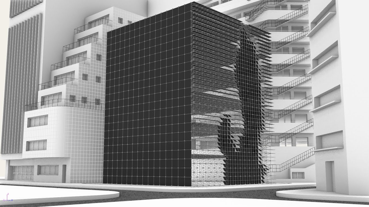 BAD APPLE but it's a parametric facade in an unnecessarily detailed cityscape