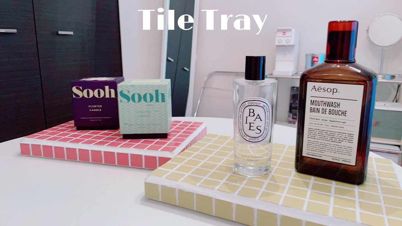 Tile Tray DIY🔷🔶タイルDIY第二弾🔷🔶タイルトレイを作ってみた🤹🏻‍♀️一人暮らしのおうち時間Vlog