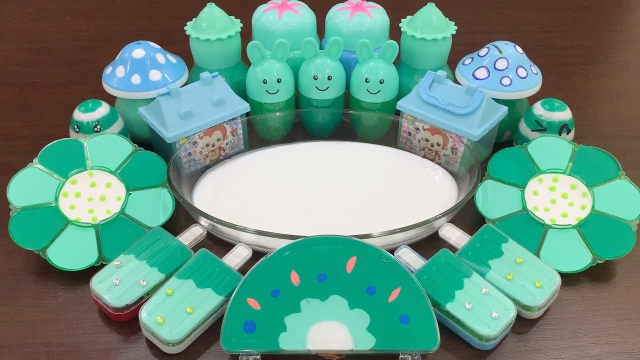 Turquoise! Mixing Random Things Into Glossy Slime || Relaxing with Slime! Best Slime #527