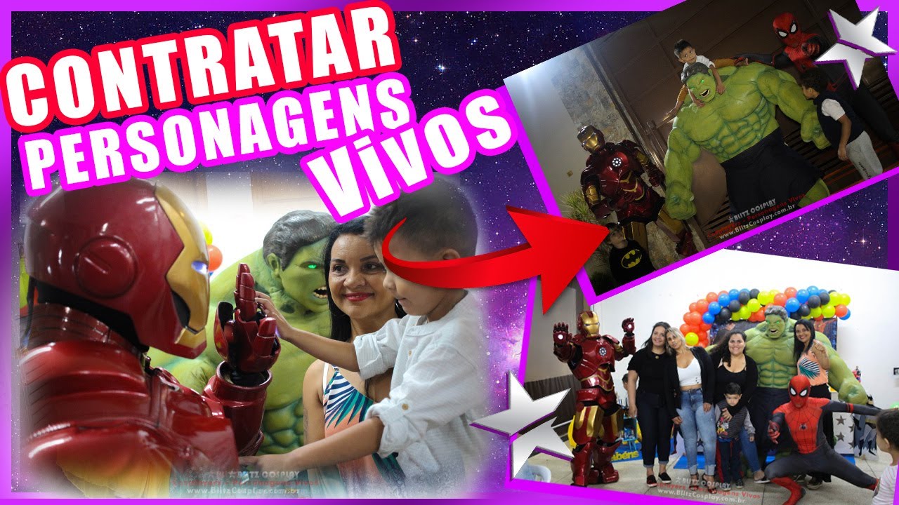 Contratar Hulk e Homem Aranha Personagem Vivo para festas