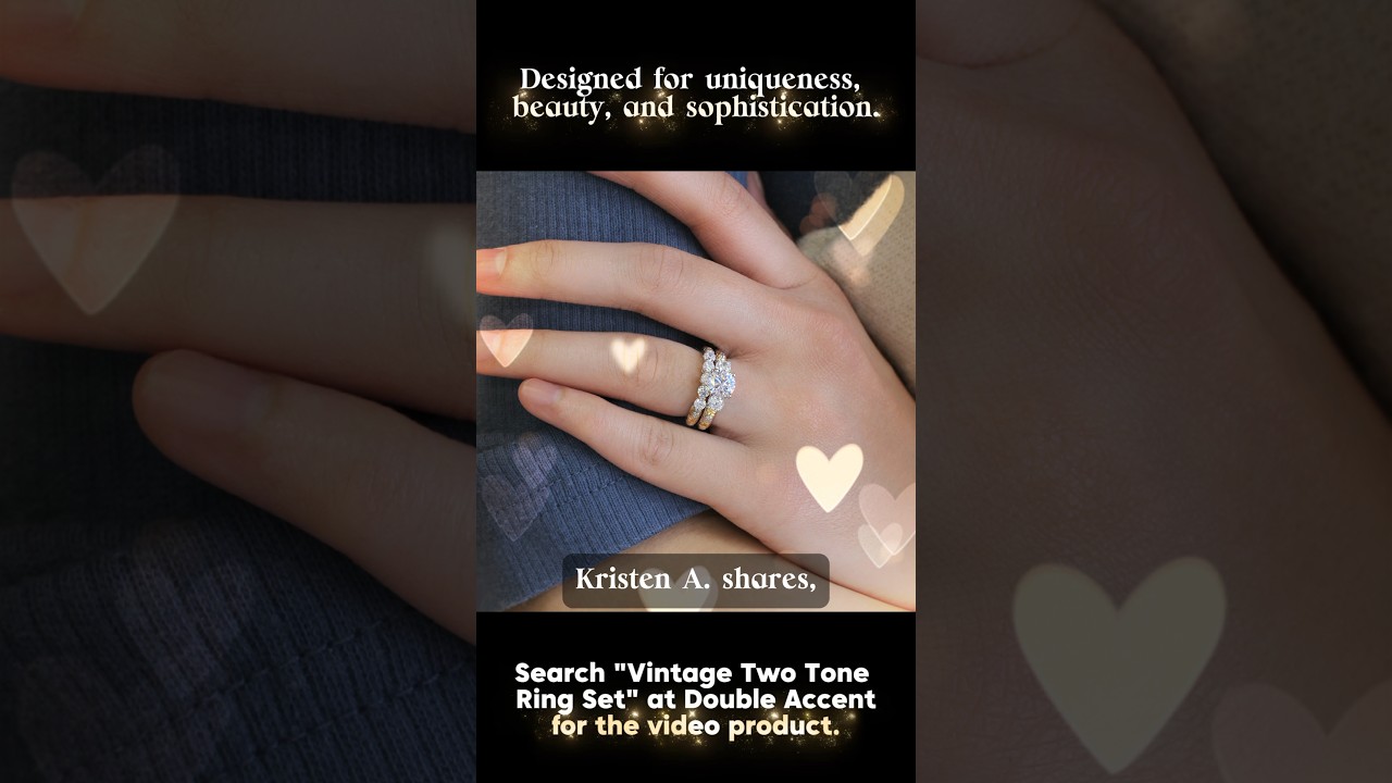 Discover Vintage Elegance: Two Tone Engagement Ring Set Review by Kristen A.