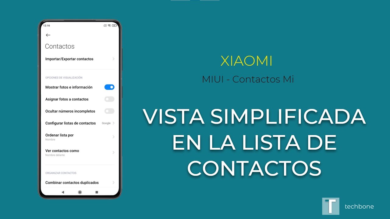 Vista simplificada en lista de contactos - Xiaomi [Mi Contactos]