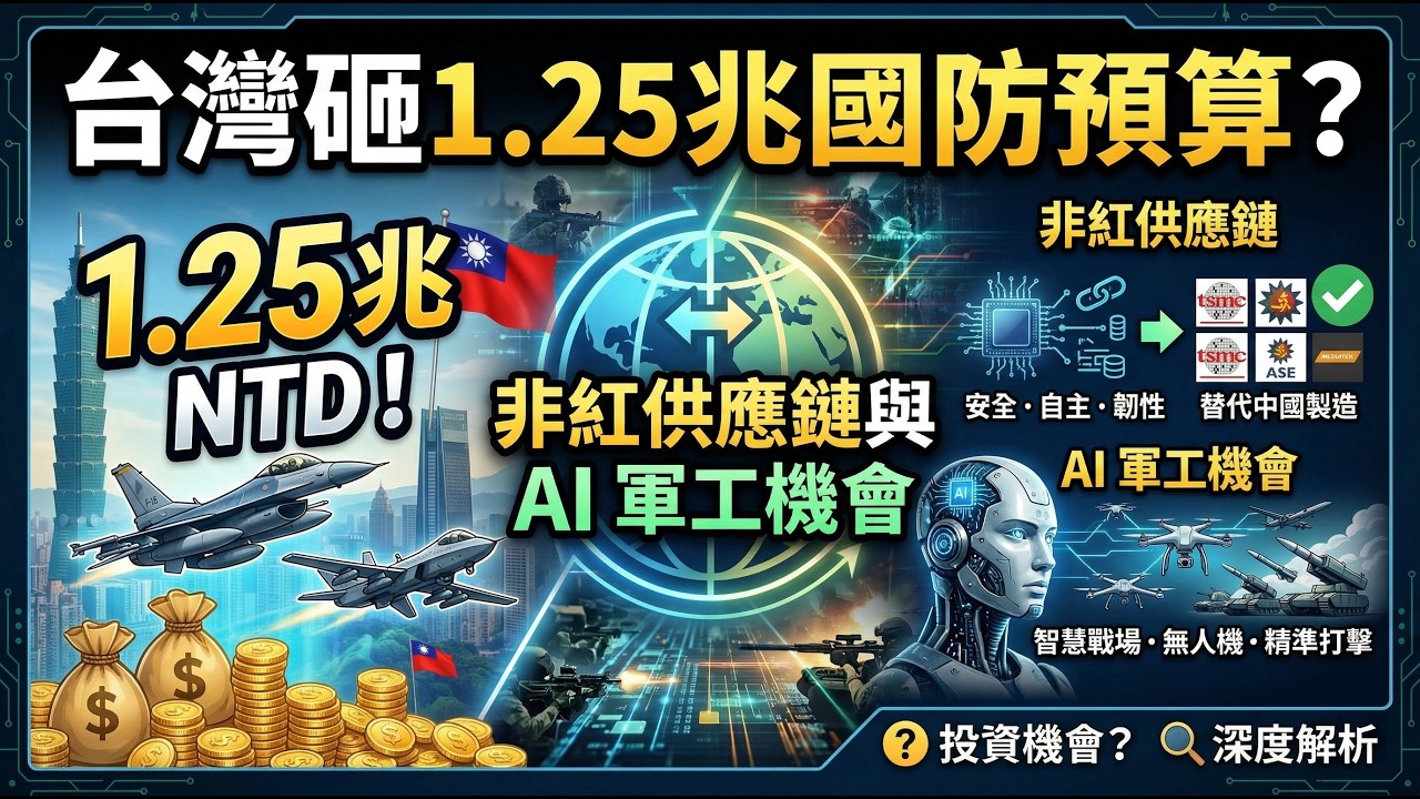 【研究筆記】台灣砸1.25兆國防預算？非紅供應鏈與AI軍工機會