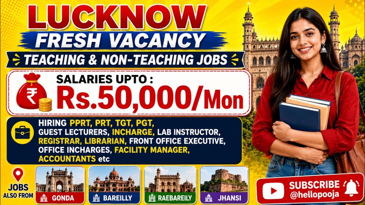 Apply Today‼️Lucknow Fresh Jobs #vacancy #teachingjobs #lucknow 