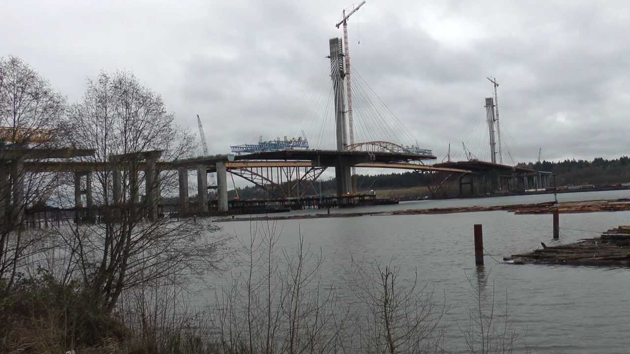 NEW PORT MANN BRIDGE JANUARY 04 2012 WIDEST LONG SPAN BRIDGE IN THE WORLD COPYRIGHT BCNEWSVIDEO