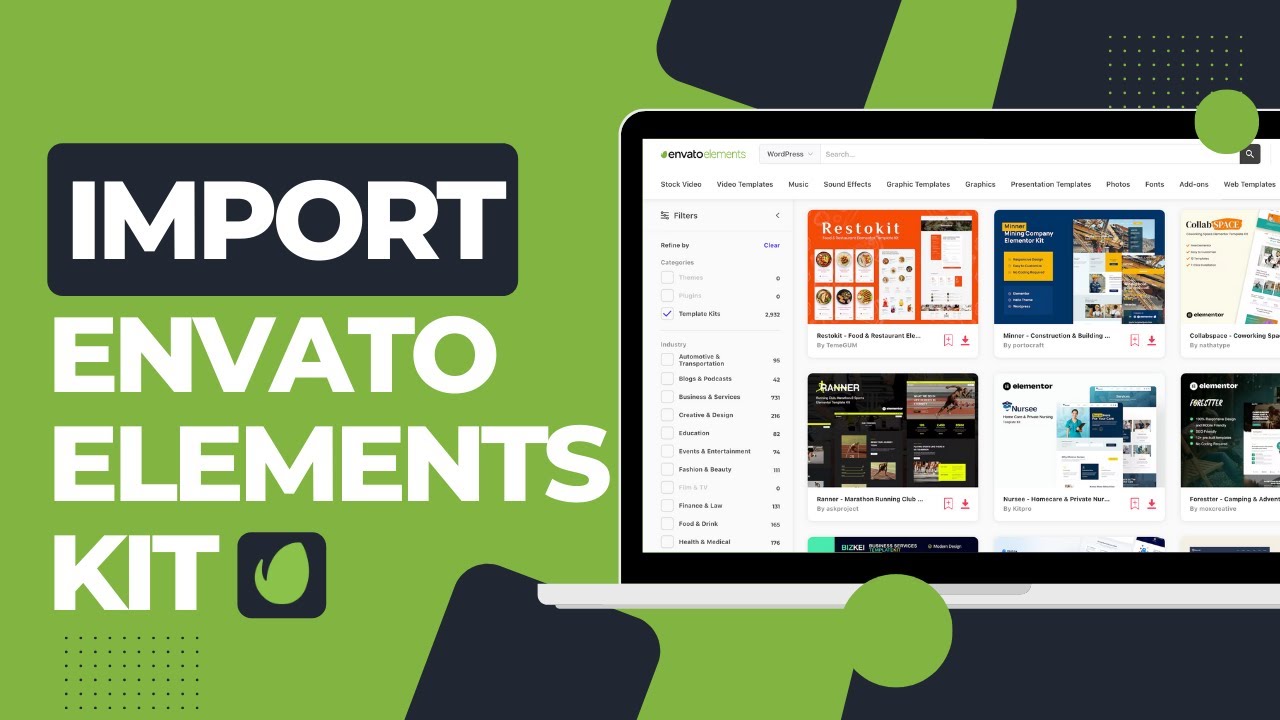 Install and Import Envato Elements Kits in WordPress | Envato Elements Elementor Template Kits