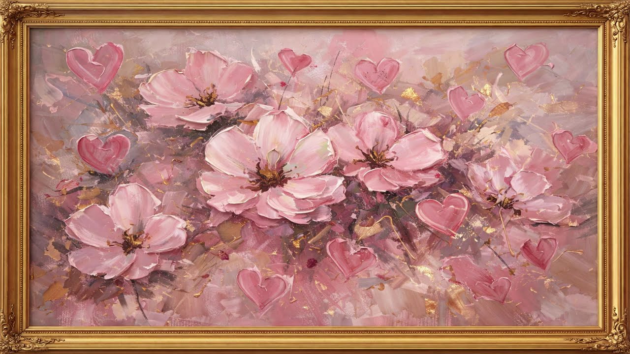 Valentine’s Day Wall Art 💕 Elegant Romantic Floral | Silent 4K TV Screensaver