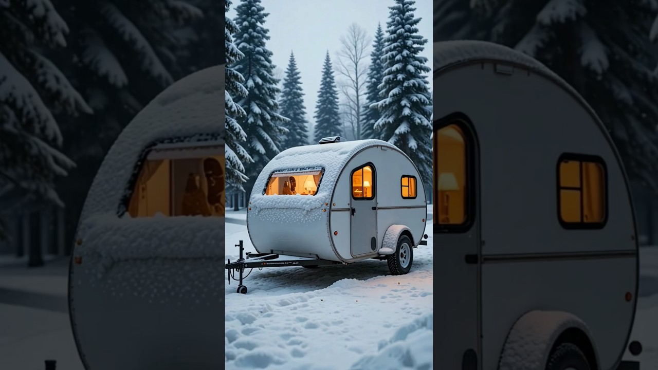Camping in a Snowy Wonderland! 🏕❄️ Teardrop Trailer Adventure
