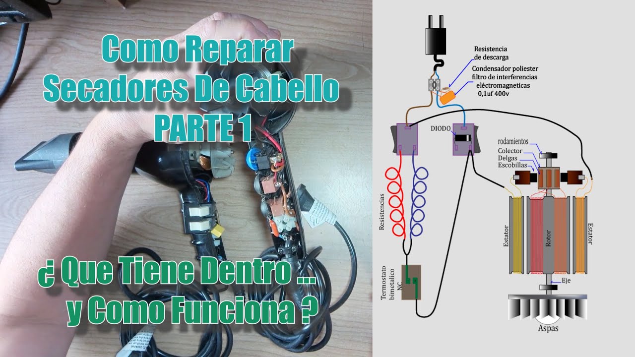 COMO REPARAR SECADORES DE CABELLO PARTE 1 #reparación  #ideas #electricidad #como #electronica