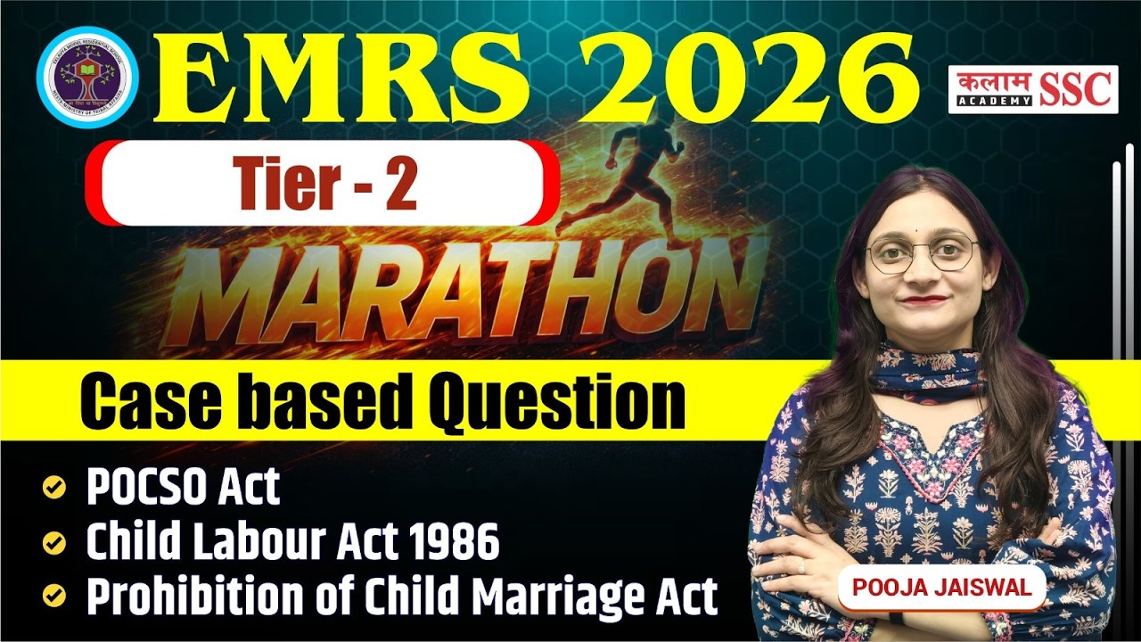 EMRS 2026 Tier 2 | Case Based Questions Marathon Class | Pooja Ma'am