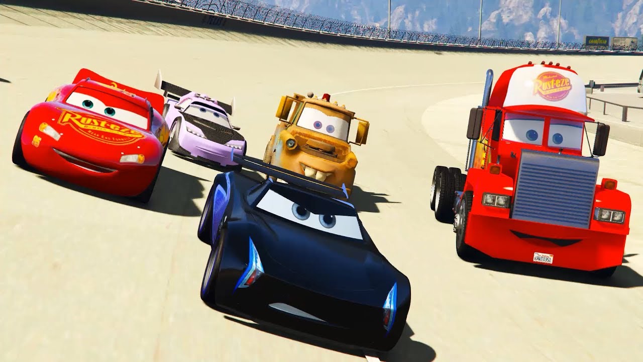 McQueen ve Örümcek Adam Nascar Pistinde Jackson Storm ile Yarışıyor - GTA 5