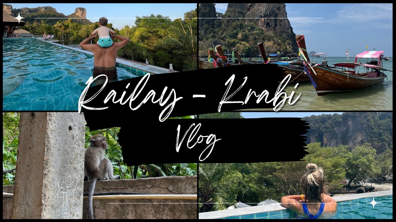 Vlog_7 RAILAY-KRABI - MÁME OPICE NA HOTELU!/ZKOUŠÍME KAJAK VE TŘECH/MALÝ KOUSEK RÁJE