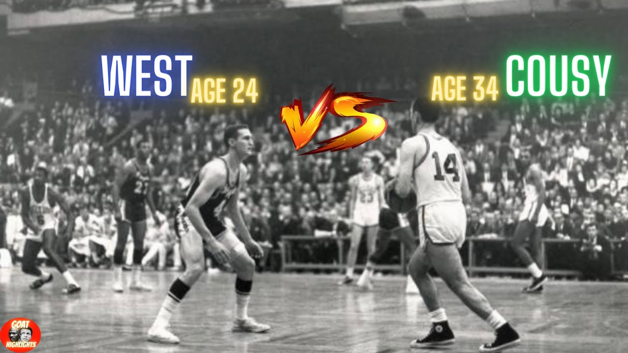 Jerry West vs. Bob Cousy | True Highlights (Offense, Defense, Missed Shots, etc.)