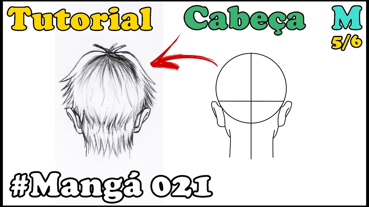 Como Desenhar Cabeça Masculina de Costa Mangá 021 - How to Draw Manga