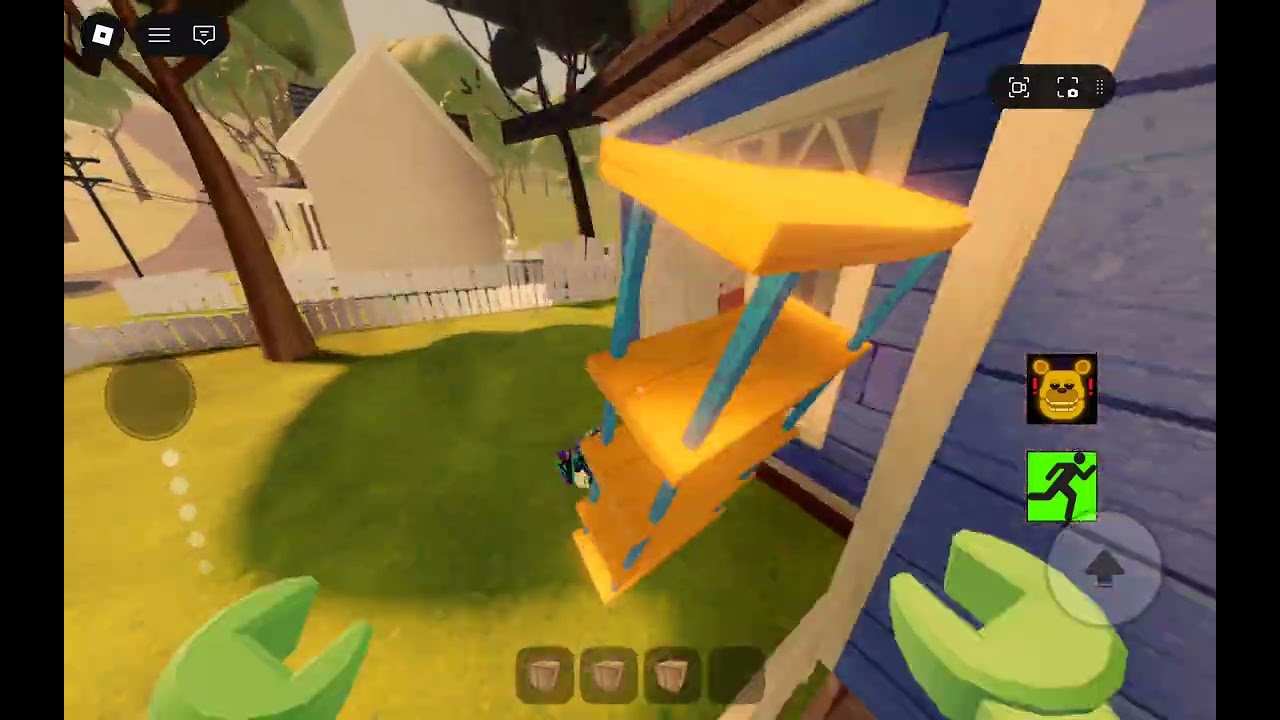 Running from Fredbear in hello neighbor roblox pt23