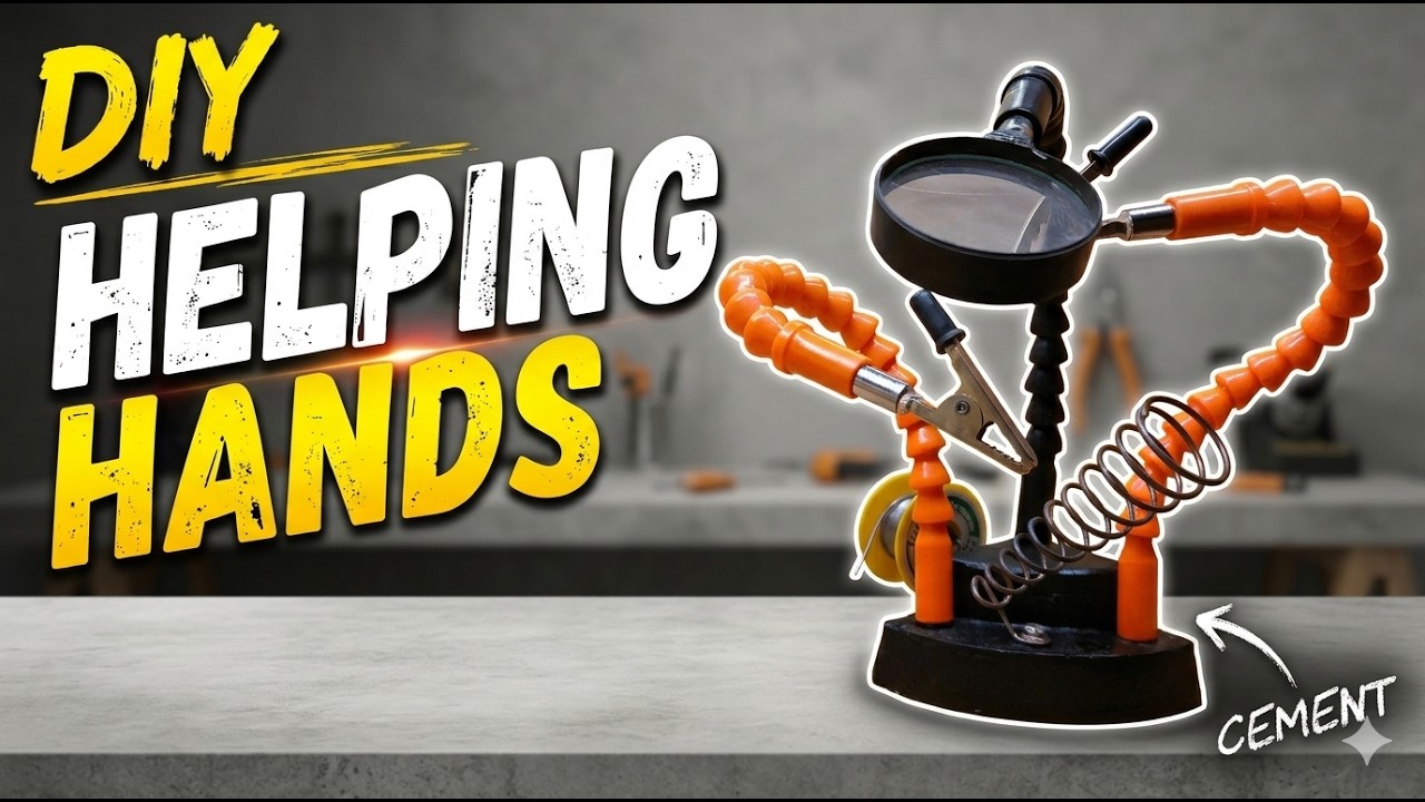 DIY | Helping Hands for Soldering | Cement Base, Flexible Arms & Magnifier