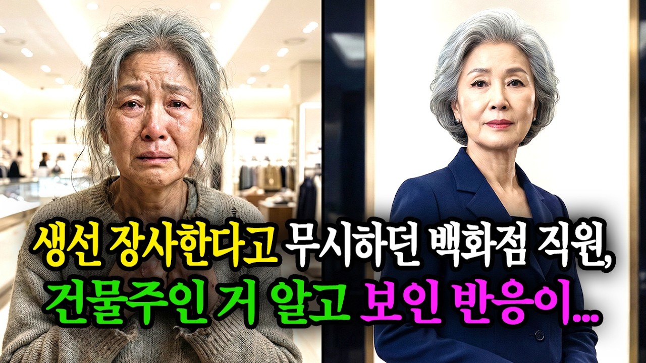 30년 생선 장사한다고 무시하던 백화점 직원,건물주인 거 알고 보인 반응이...