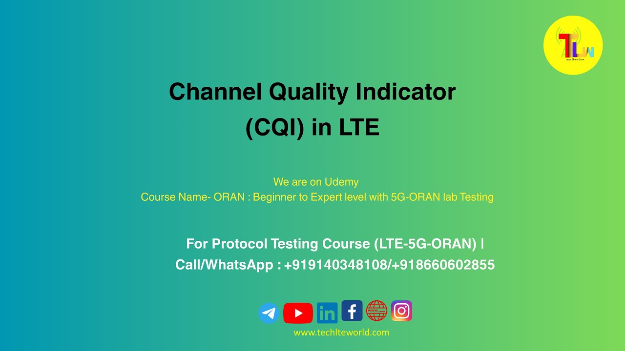 Channel Quality Indicator (CQI) in LTE | Techlteworld