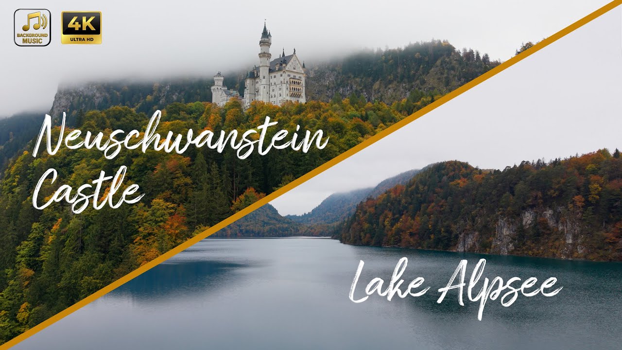 Neuschwanstein Castle | Lake Alpsee | Background Video| Scenic Moments 4K | DJI Mini 5 Pro