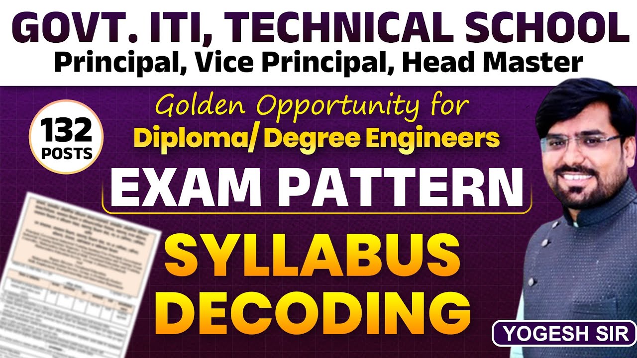 ITI Principal Exam Pattern | Syllabus Decoding | MPSC ITI Principal Recruitment 2025 #itiprincipal