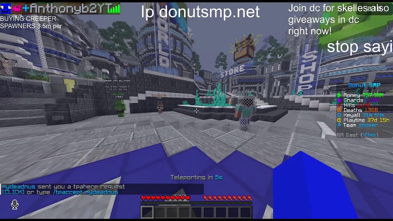 Donut smp |Media this stream!!| 1m per base