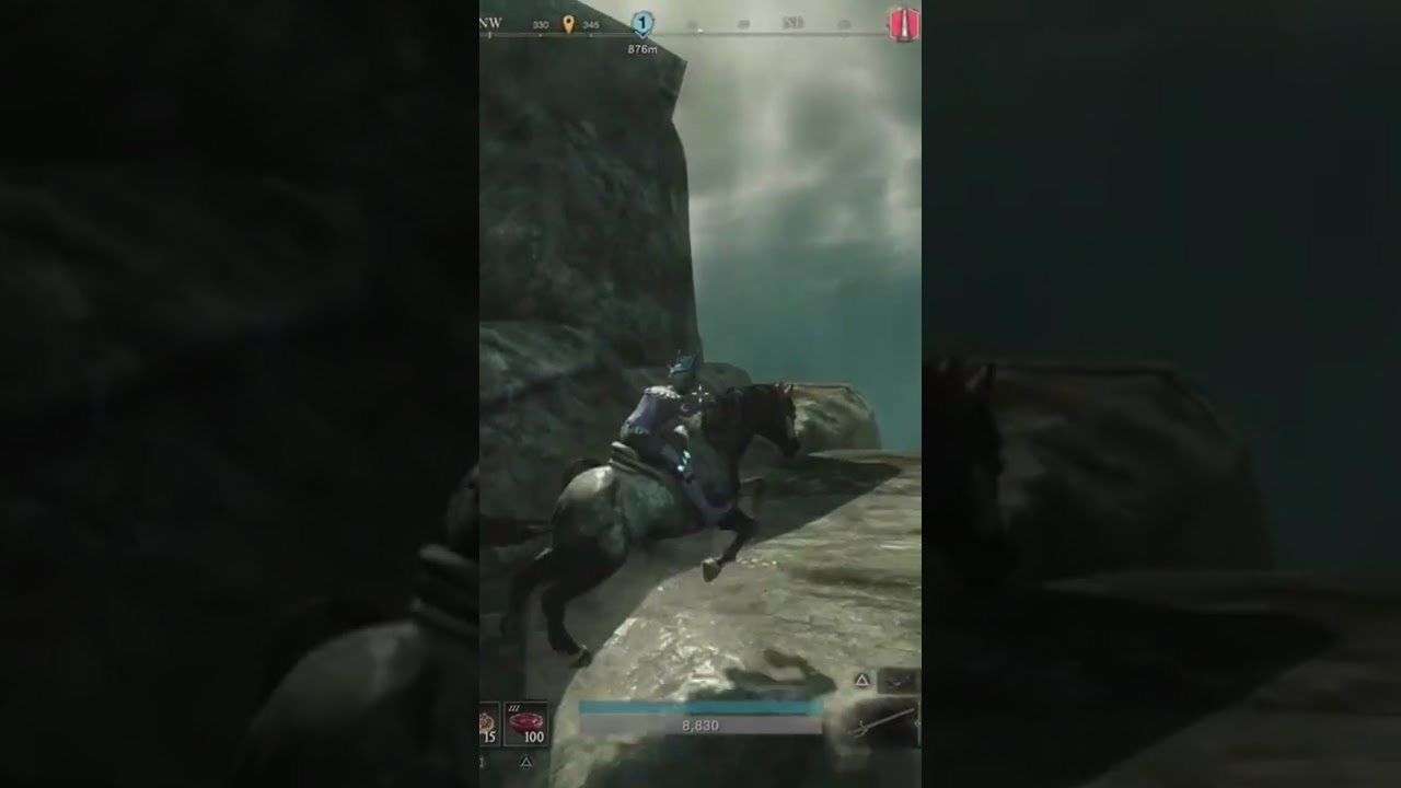 Horse climbing for a nice view in New World Aterneum