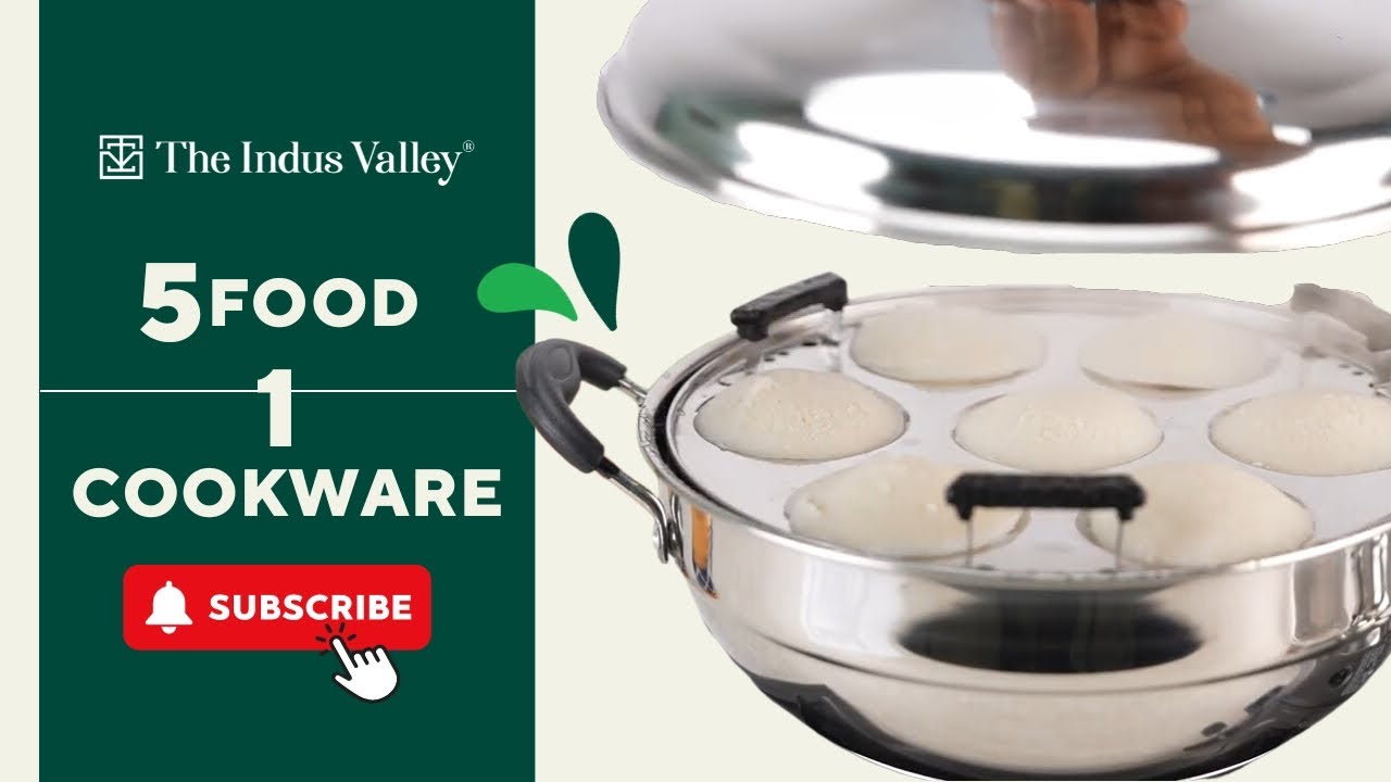 Premium 7pit Stainless Steel Multi Pot | Idli Cooker | Sandwich Bottom Idli Maker | The Indus Valley