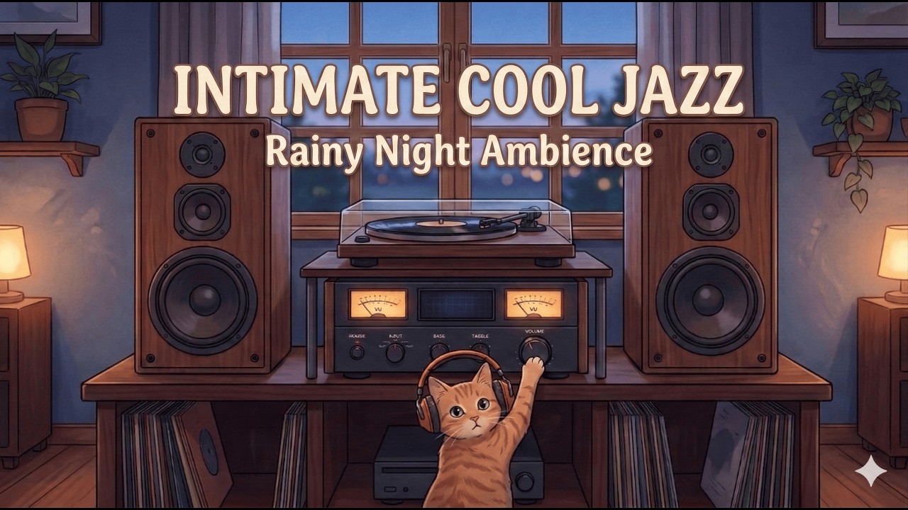 Cozy Vinyl Lofi Night 🎧🐱 Smooth Jazz Beats for Study, Focus & Relax