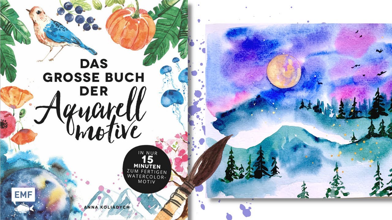 Landschaft Aquarellmalerei inspiriert durch das Buch 