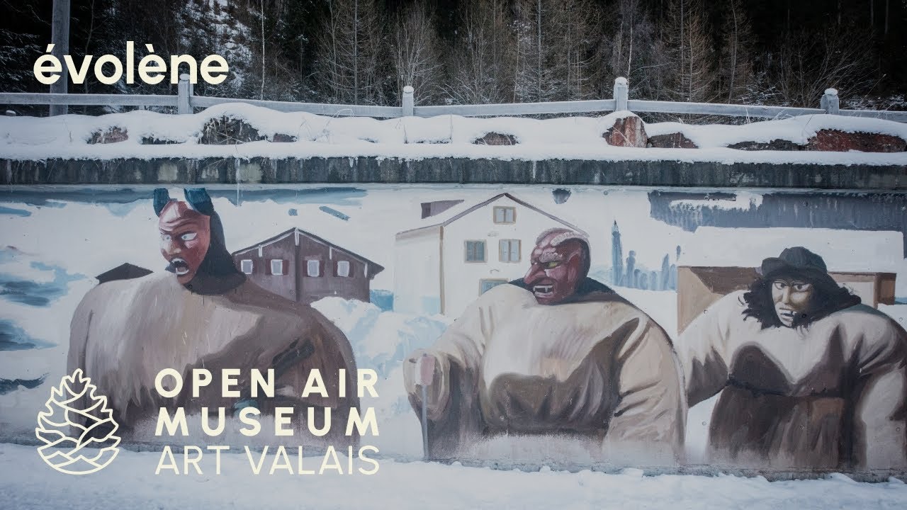 ÉVOLÈNE ◉ MOHAMED L’GHACHAM - ‘Light & Water’ mural street art | Art Valais OPEN AIR MUSEUM
