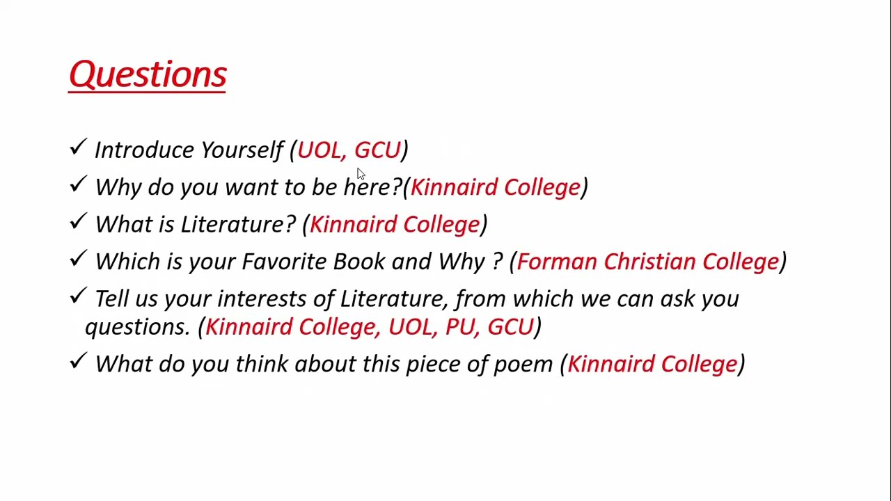 MPhil English Literature Admission Interview Most Repeated Questions!