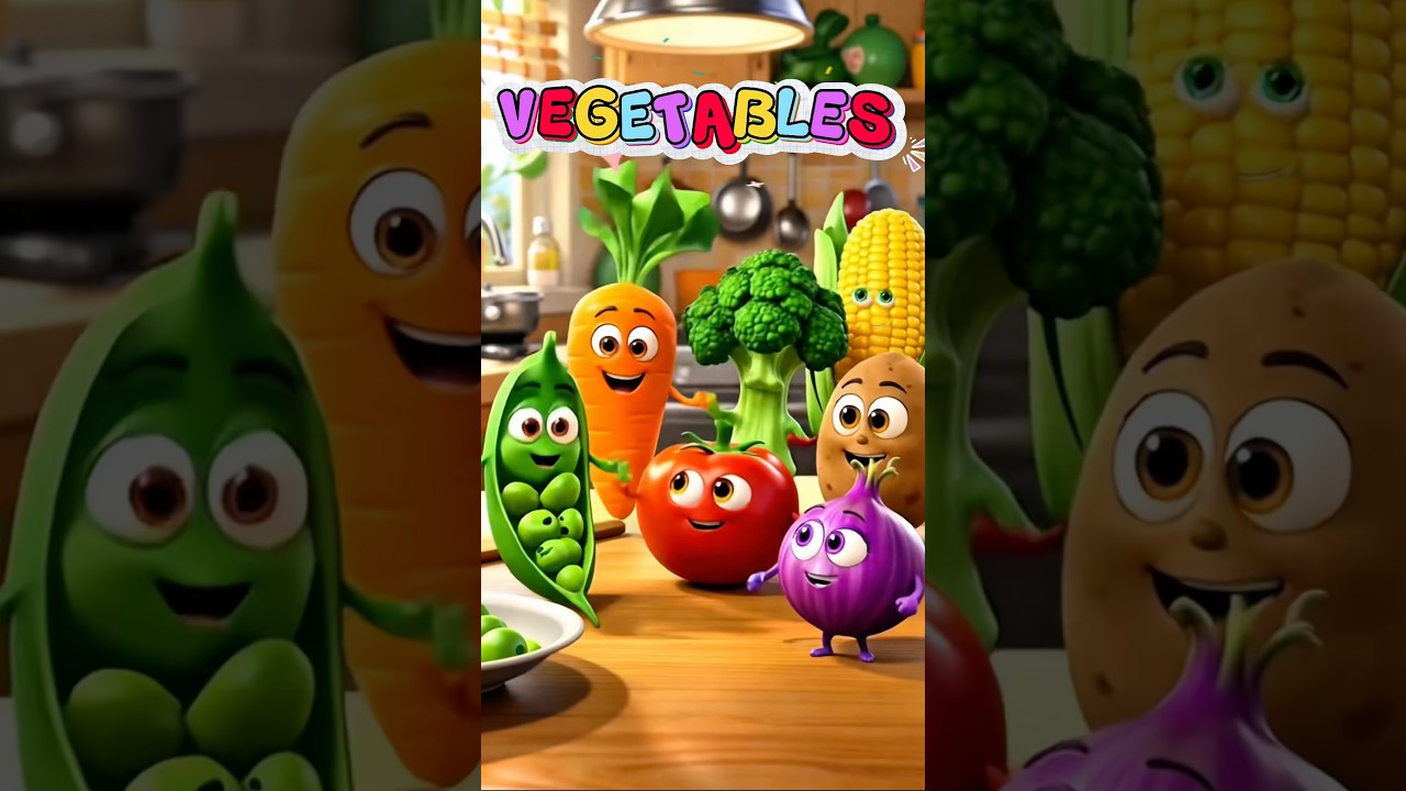 Cute Vegetables Waving 👋 | Learn Vegetable Names for Kids 🌽🥕
