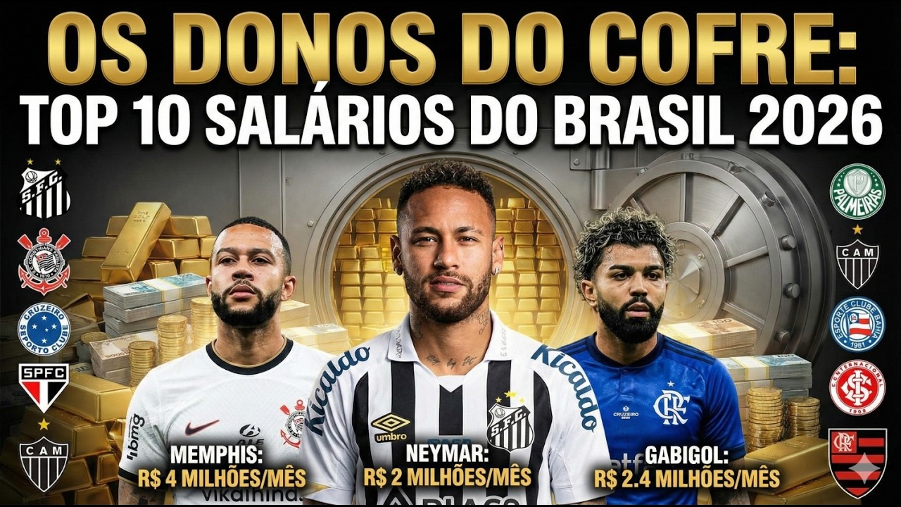 COFRE ABERTO! 🚨 Quanto ganham Neymar, Gabigol e Depay? O novo Top 10 salários de 2026.