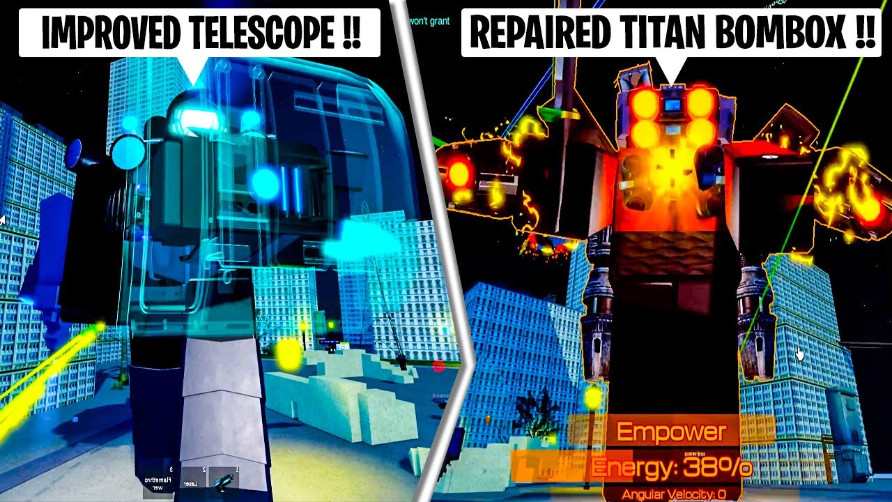 IMPROVED TELESCOPE TITAN y REPAIRED TITAN BOOMBOX !! l Roblox Skibidi Toilet Super Box Siege Defense