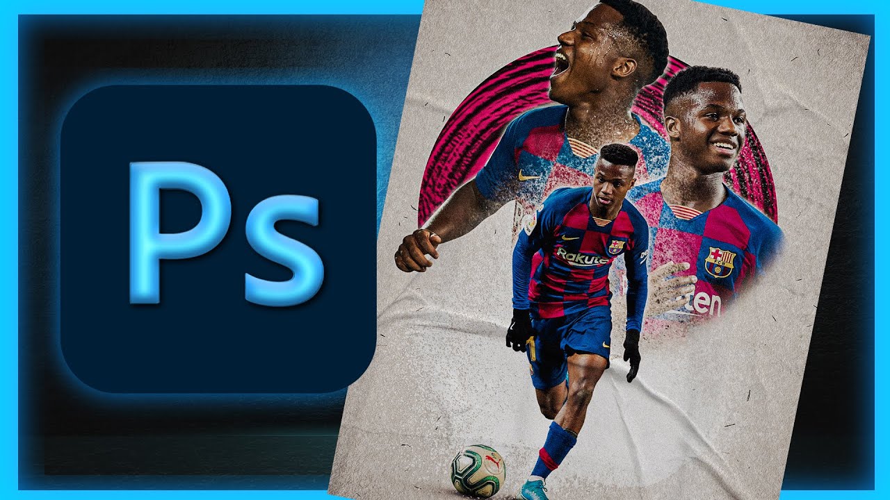 Ansu Fati Visual - Abstract Football Poster Tutorial (Photoshop)