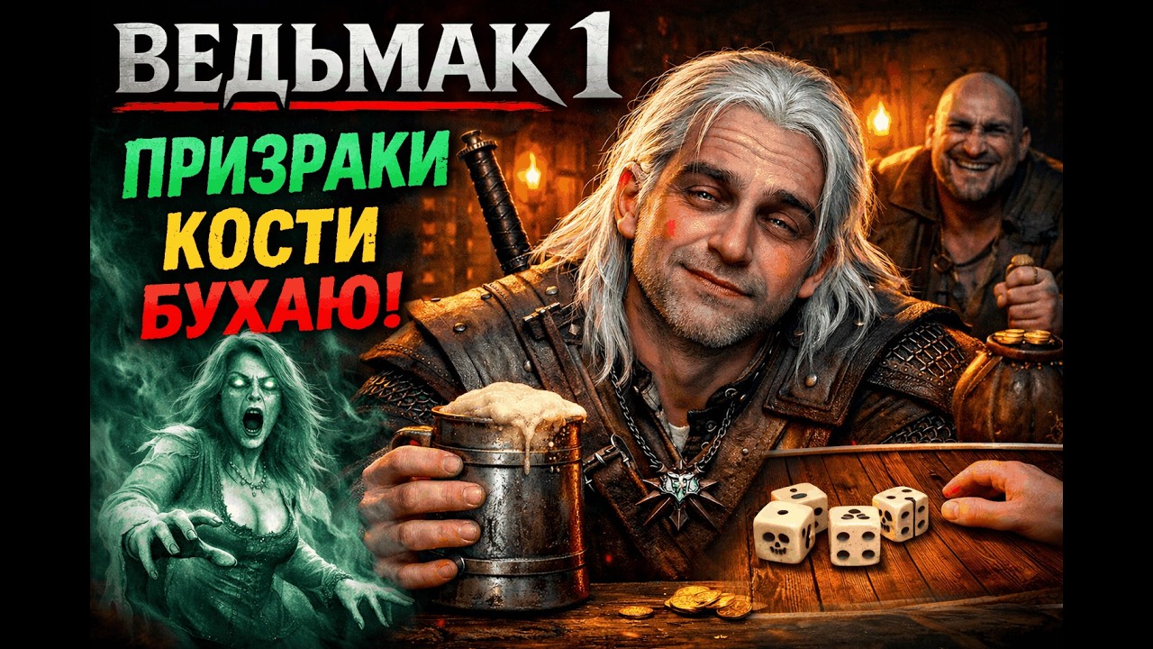 Геральт напился, проиграл в кости и пошёл бить призраков