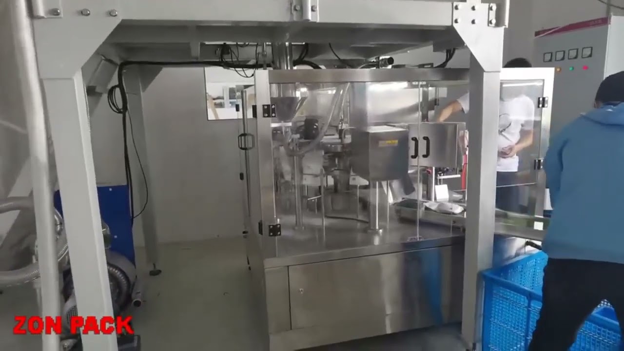 Automatic dishwashing salt premade pouch packing machine system.