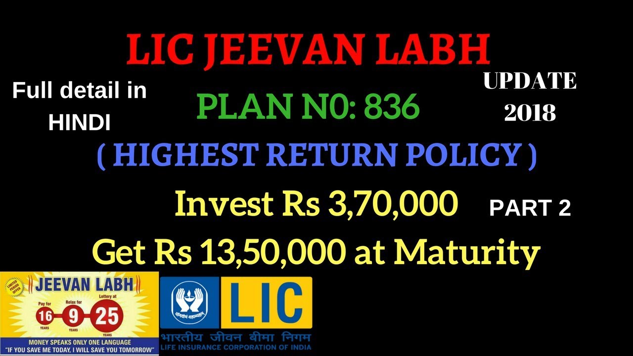 Jeevan Labh 836 in Hindi | Jeevan Labh LIC Plan in Hindi | PolicyBazaar Blog | PART 2