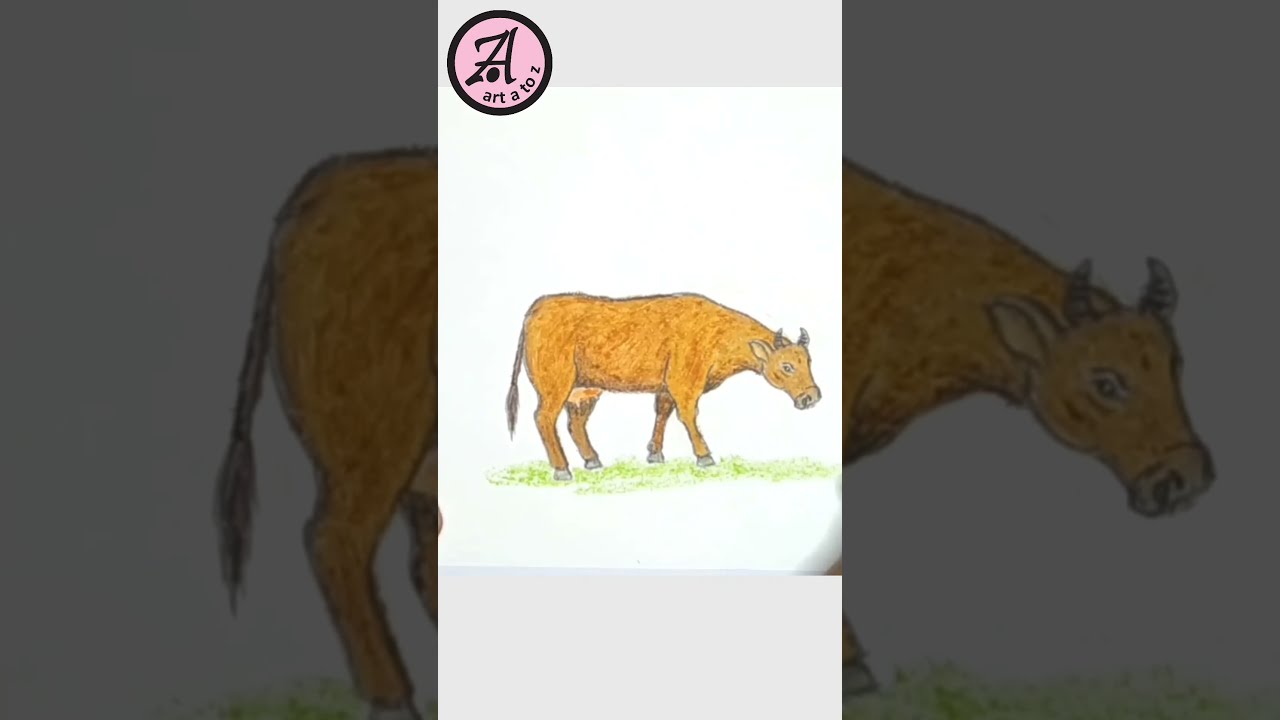How to Draw a cow Step by Step | easy Draw step by step | Cow drawing | #shorts