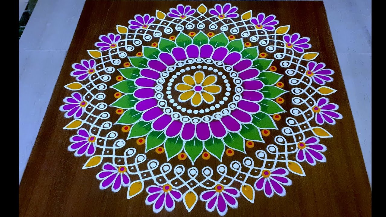 Beautiful competition muggulu🌸Beautiful festival rangoli🌸Colourfull big rangoli design|| Naa Rangoli