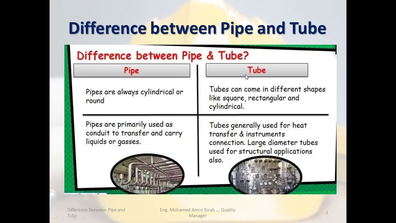 Difference between pipe and tube